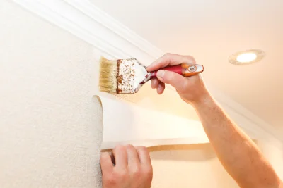 Pose de papier peint à Molles — revêtements muraux et toiles de verre